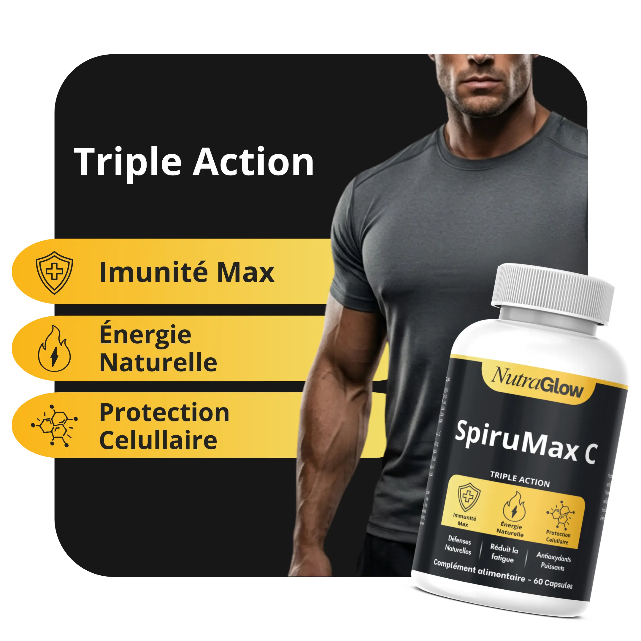 SpiruMax C — Spiruline et Vitamine C NutraGlow Maroc